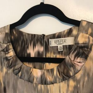 Silky Multicolored Sleeveless Kasper Blouse